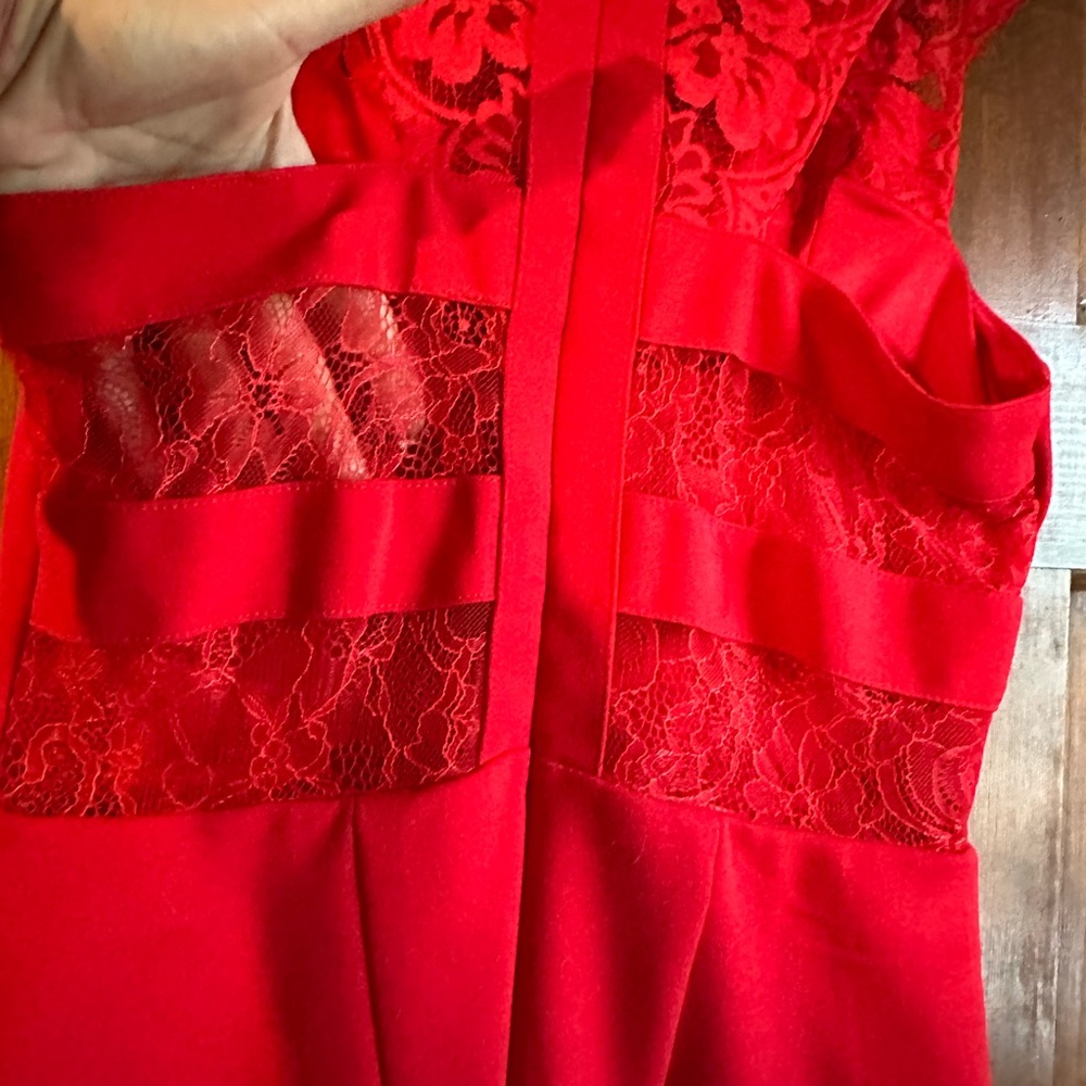 Sexy woman’s small red lace dress